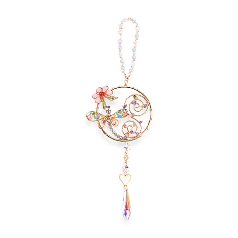 LIVMORE Handmade Natural Gemstone Aurora Borealis Dragonfly Decor