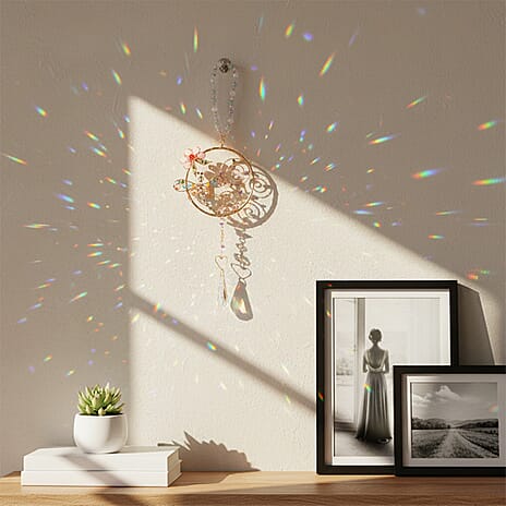 LIVMORE Handmade Natural Gemstone Aurora Borealis Dragonfly Decor