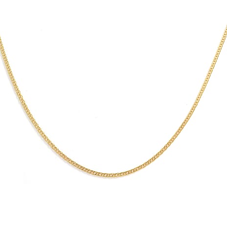 Maestro Collection - 9K Yellow Gold Double Curb Necklace (Size - 18)