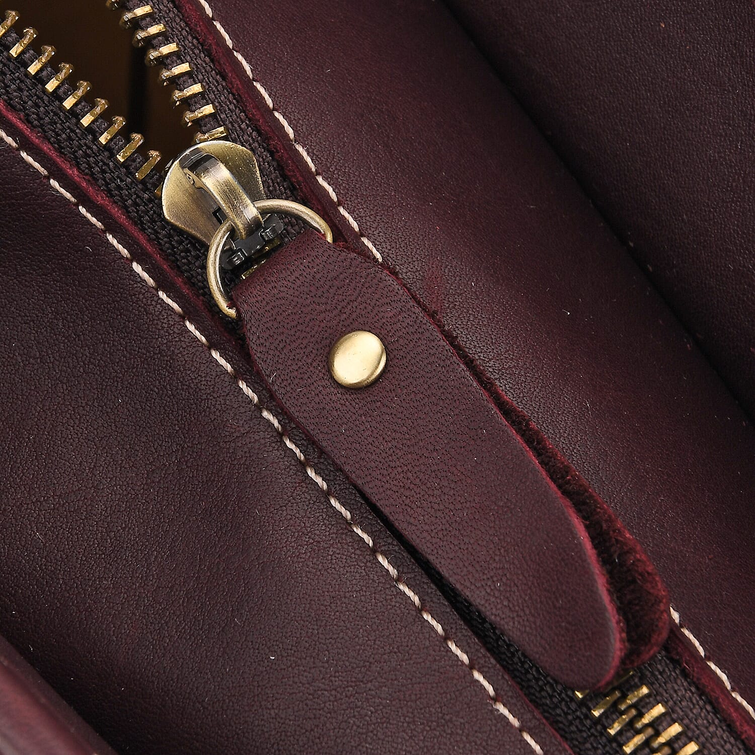 100% Geniune Leather Floral Embossed Tote Bag - Dark Coffee