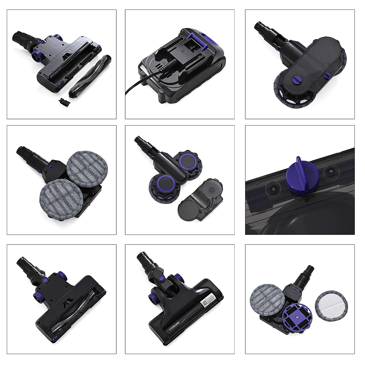 NEW LIVMORE 2 in 1 Wireless Vacuum Cleaner and Mop, All Floors - Handheld, Run Time - Up To 60 mins, Lightweight, 0.5L dust capacity (Size 110x17 cm) - Purple