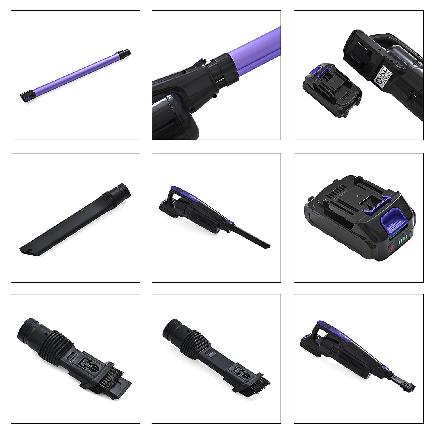 NEW LIVMORE 2 in 1 Wireless Vacuum Cleaner and Mop, All Floors - Handheld, Run Time - Up To 60 mins, Lightweight, 0.5L dust capacity (Size 110x17 cm) - Purple