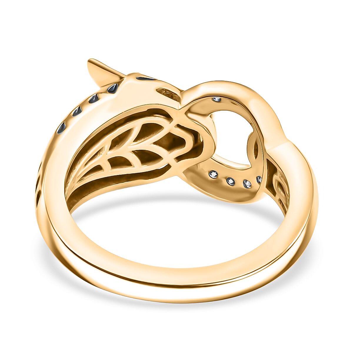 Luxuriant Lab Grown Diamond Fancy Ring in 18K YG VermeilSterling Silver, Silver Wt.8 Gms 0.168 Ct. Luxuriant Lab Grown Diamond Fancy Ring in 18K YG VermeilSterling Silver, Silver Wt.8 Gms 0.168 Ct.