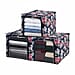LIVMORE Set of 3 Floral Print Foldable Storage Box - Navy