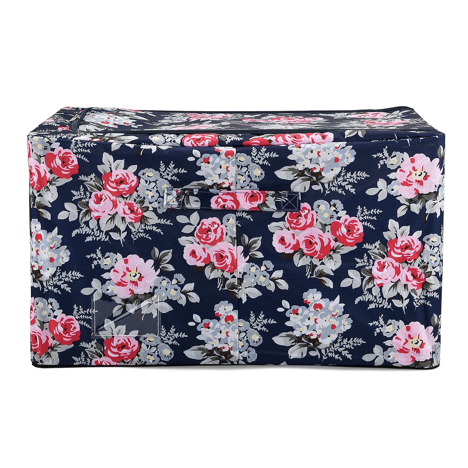NEW - LIVMORE Set of 3 Floral Print Foldable Storage Box (Size 47x35x30 cm) - Navy