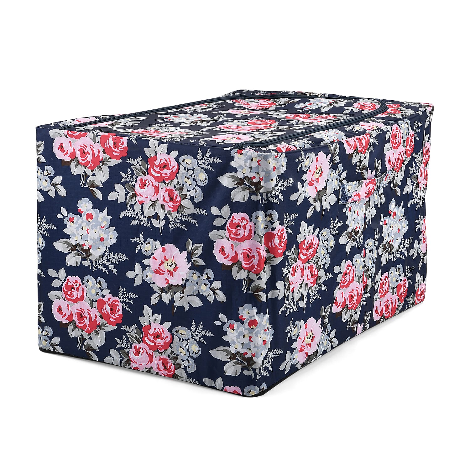 NEW - LIVMORE Set of 3 Floral Print Foldable Storage Box (Size 47x35x30 cm) - Navy