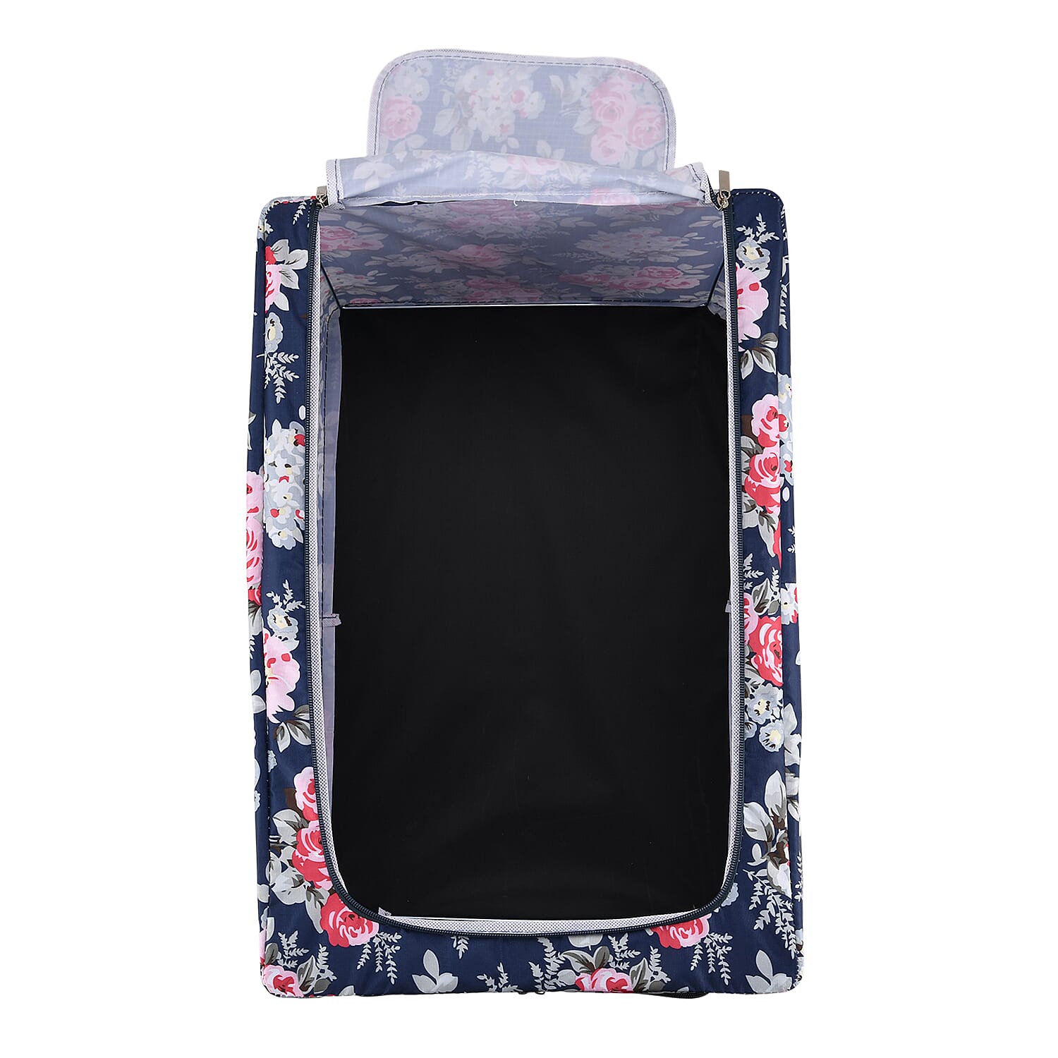 NEW - LIVMORE Set of 3 Floral Print Foldable Storage Box (Size 47x35x30 cm) - Navy