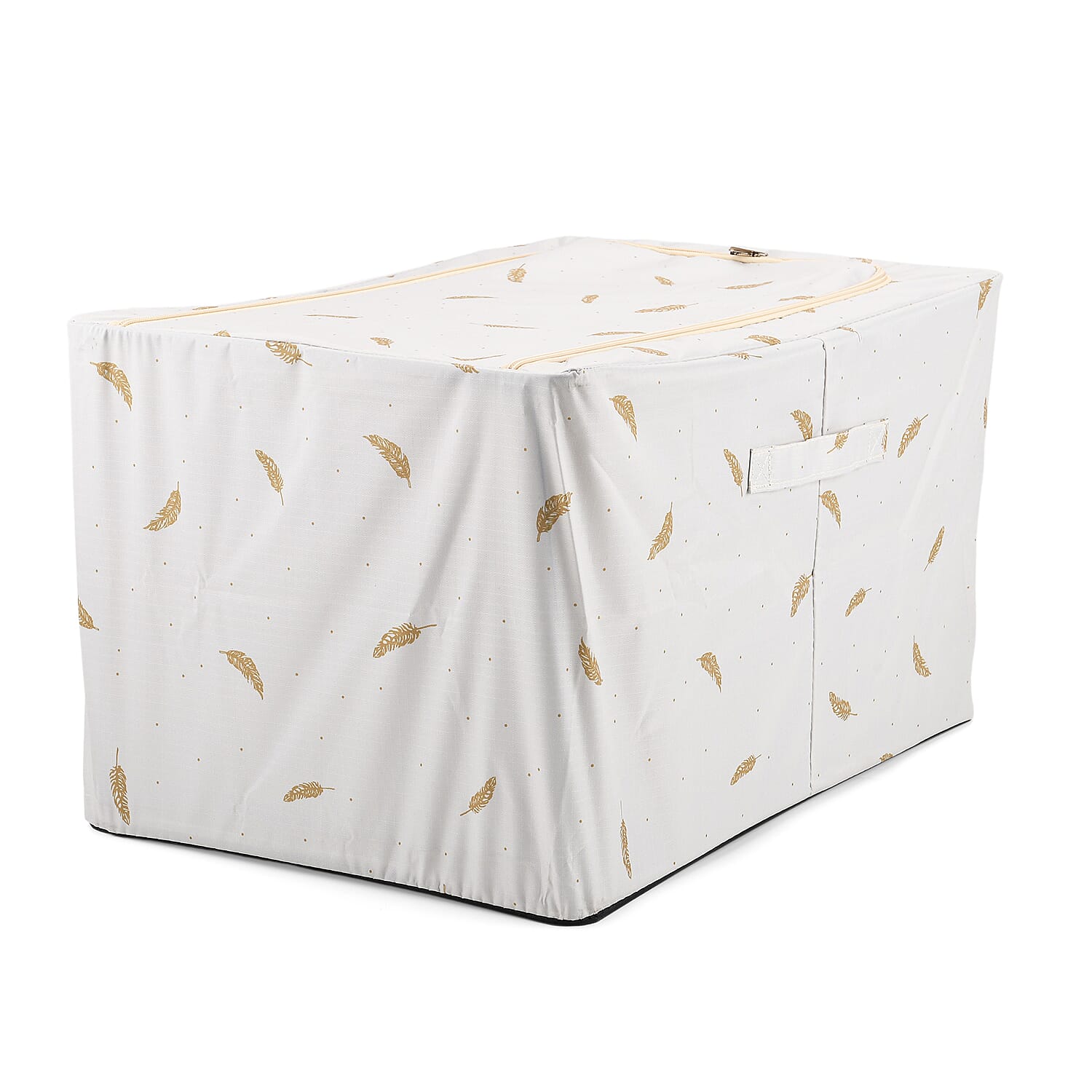LIVMORE Set of 3 Feather Print Foldable Storage Box (Size 47x35x30 cm) - Light Green