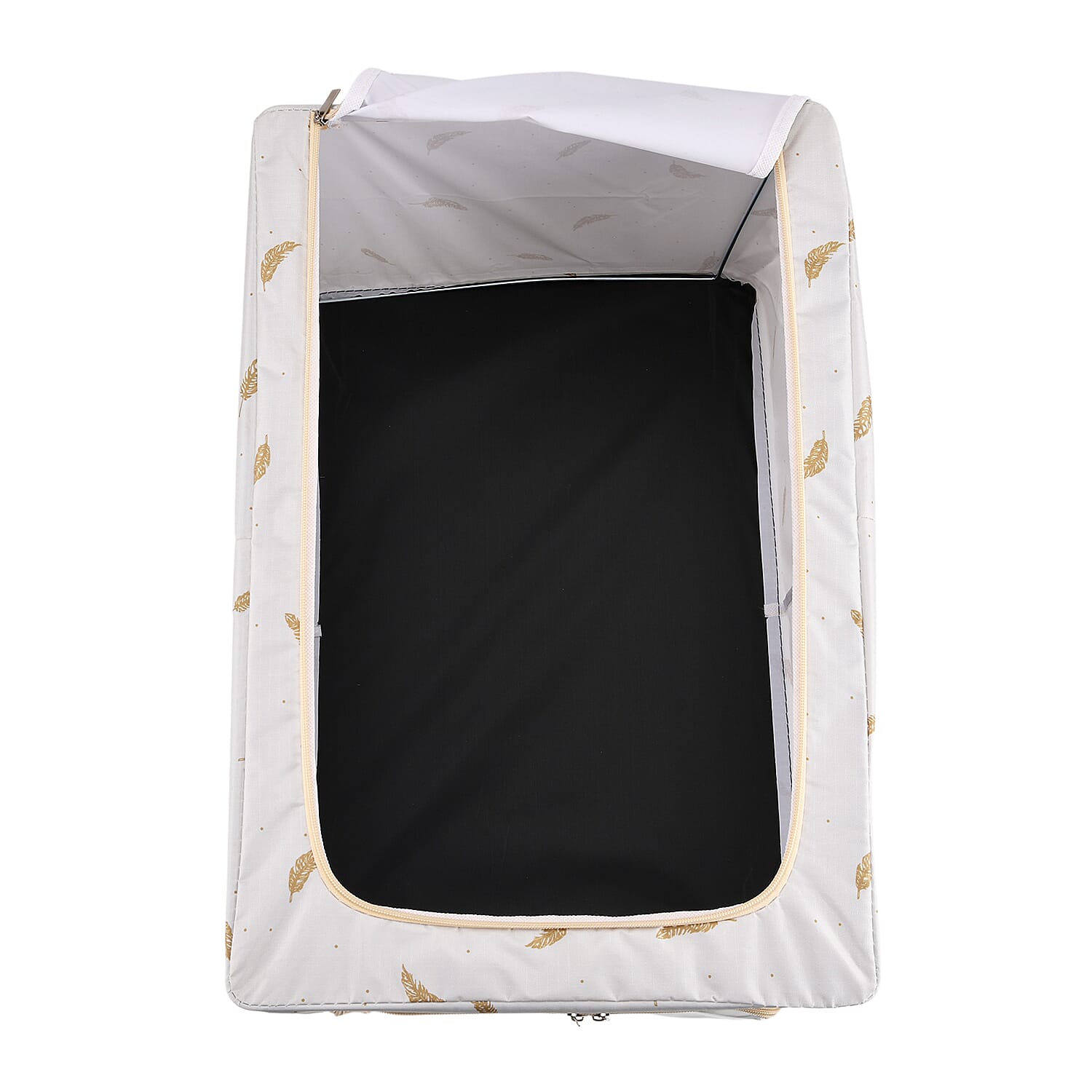 LIVMORE Set of 3 Feather Print Foldable Storage Box (Size 47x35x30 cm) - Light Green