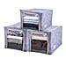 LIVMORE Set of 3 Floral Print Foldable Storage Box - Navy