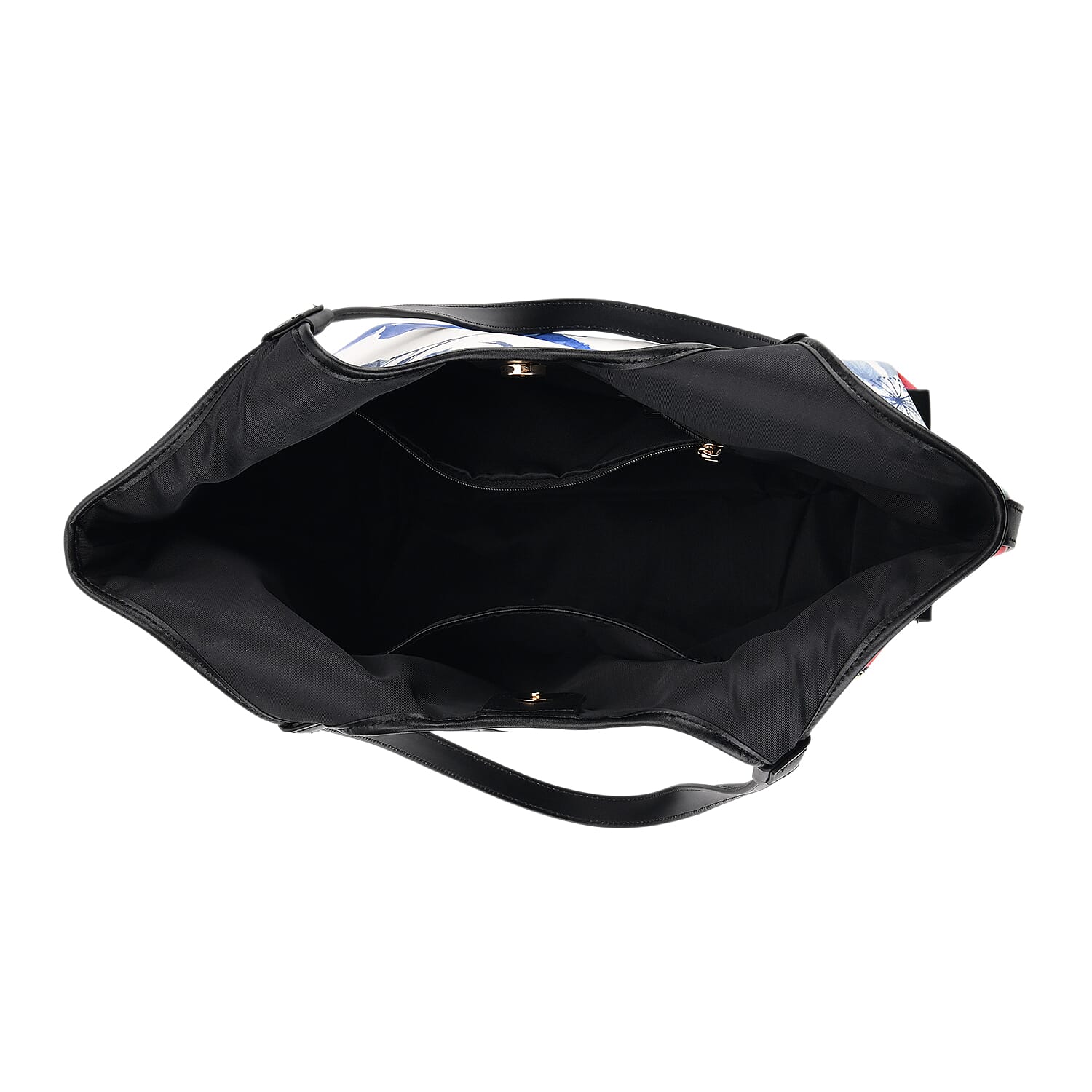 Leather Patterned Tote Bag (Size 34x35x11 cm) - White Multi & Multicolor