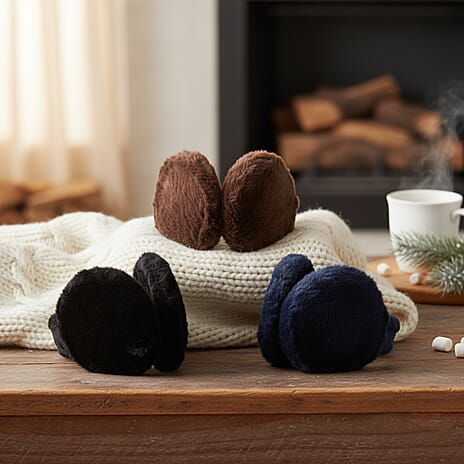 Set of 3 Ear-Pads (40 x 13 cm) - Black, Navy & Brown