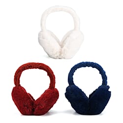 Set of 3 Cosy Ear Pads for Winter (Beige, Rose Pink and Black)