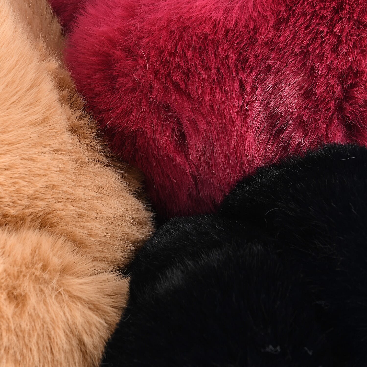 Set of 3 Cozy Ear Pads (13 cm Diameter) - Beige, Rose Pink & Black