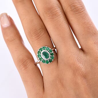 https://tjcuk.sirv.com/Products/82/2/8225446/Zambian-Emerald-White-Zircon-Main-Stone-With-Side-Stone-Ring-in-Rhodiu_8225446_2.jpg?w=342&h=342