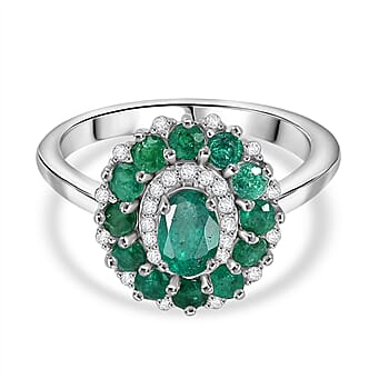 https://tjcuk.sirv.com/Products/82/2/8225449/Zambian-Emerald-White-Zircon-Main-Stone-With-Side-Stone-Ring-in-Rhodiu_8225449.jpg?w=342&h=342