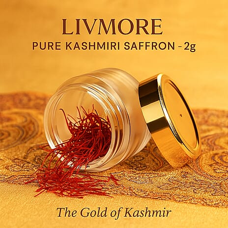LIVMORE 100% Pure Authentic Kashmiri Saffron - 2 Grams