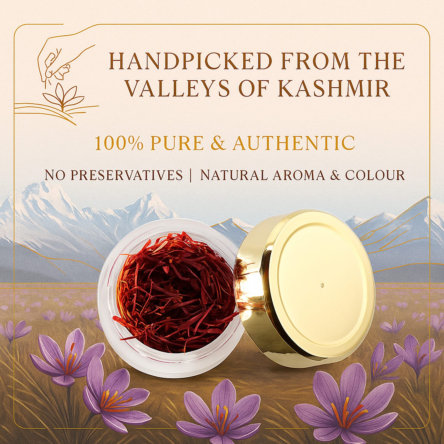 LIVMORE 100% Pure Authentic Kashmiri Saffron - 2 Grams