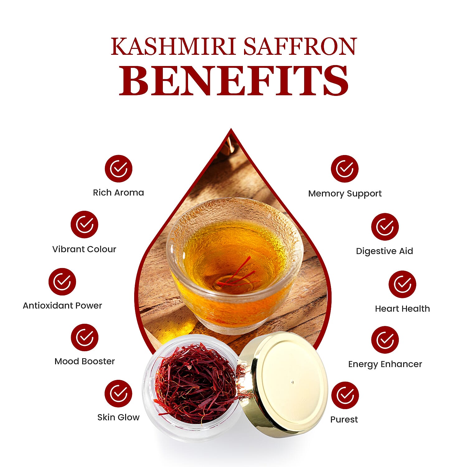 LIVMORE 100% Pure Authentic Kashmiri Saffron - 2 Grams