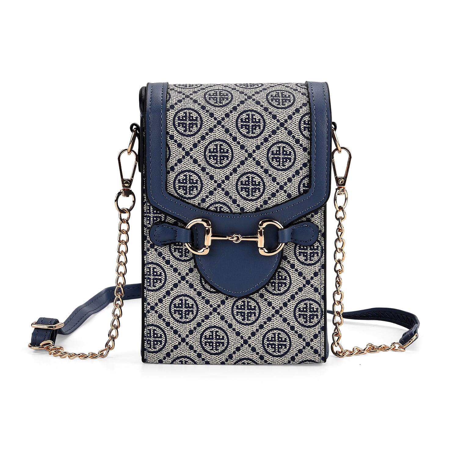 Floral Print Wallet Style Sling Bag - Navy