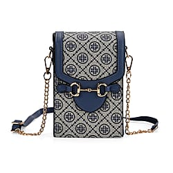 Floral Print Wallet Style Sling Bag - Navy
