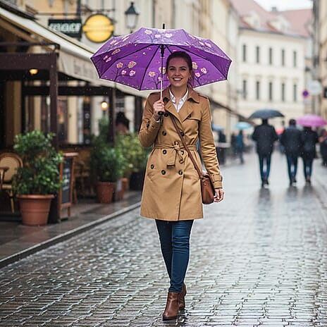 Color-Changing Owl Print Umbrella - Purple