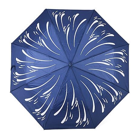 Color-Changing Fireworks Print Umbrella - Navy