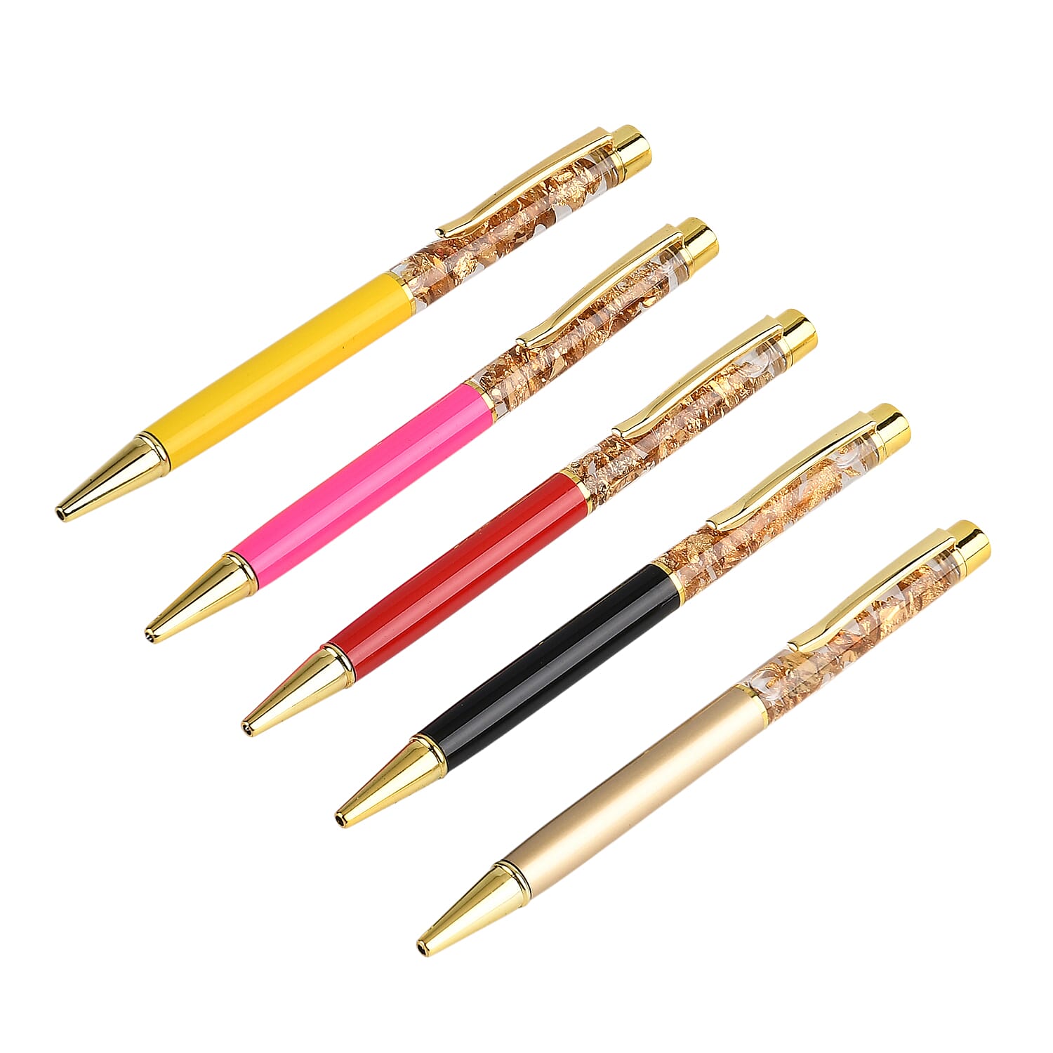 Perfect Christmas Gift- LIVMORE Luxury Collection Set Of 5 24K Gold (99.9% Purity) Ballpoint Pens With Black Ink