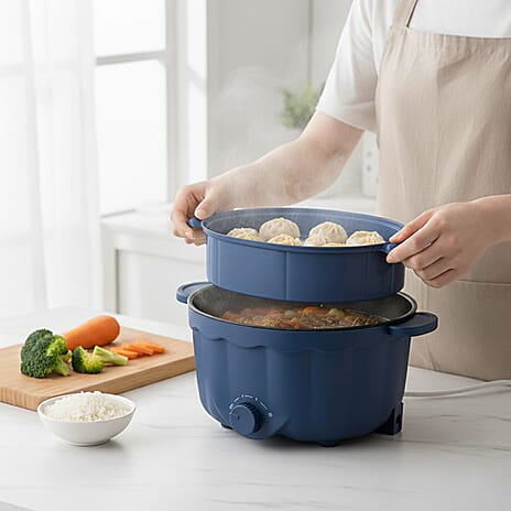 KITCHEN GADGET OF THE YEAR - Bliss - Beyond Electric Hot Pot, Frying, Stewing, And Stir-Fry Functions, Adjustable Temperature (2.5 Liters) - Navy