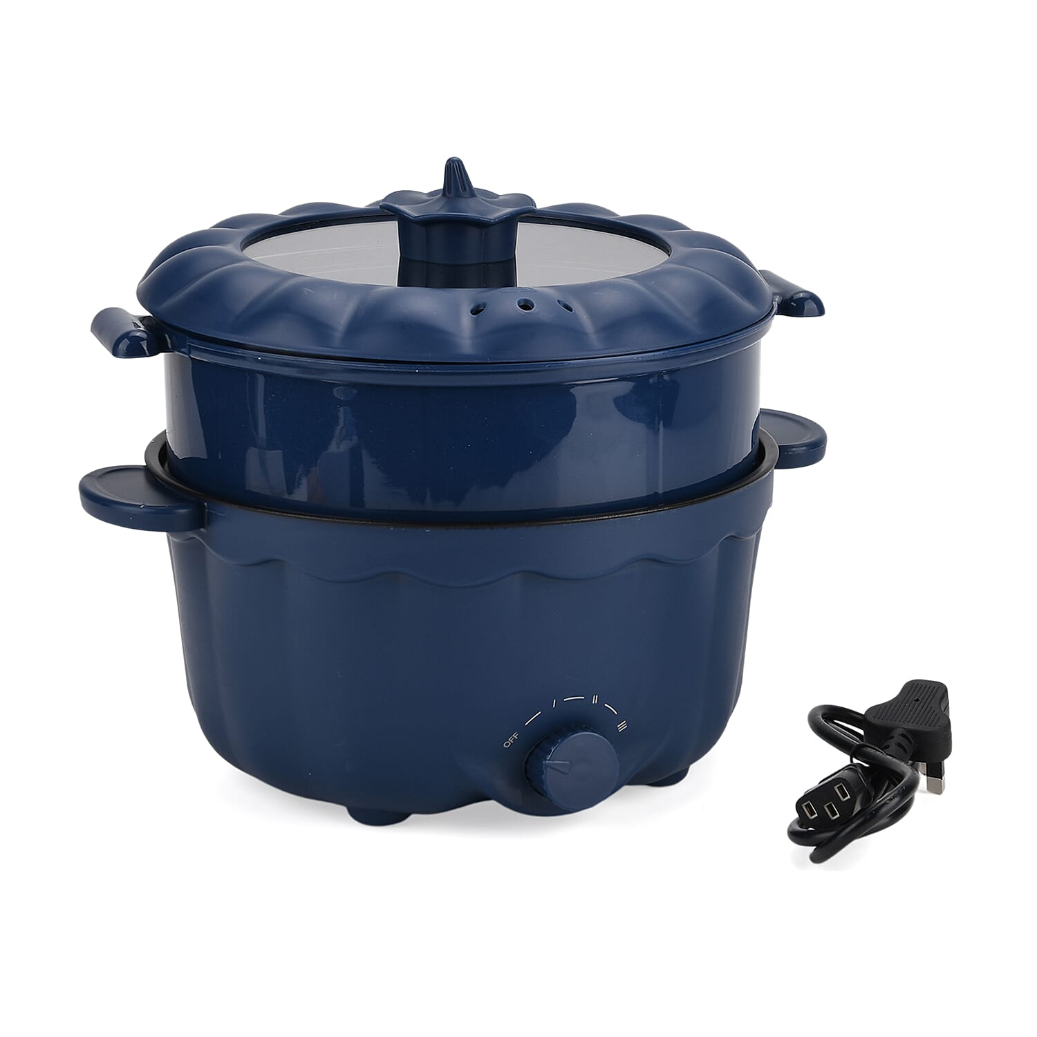 KITCHEN GADGET OF THE YEAR - Bliss - Beyond Electric Hot Pot, Frying, Stewing, And Stir-Fry Functions, Adjustable Temperature (2.5 Liters) - Navy