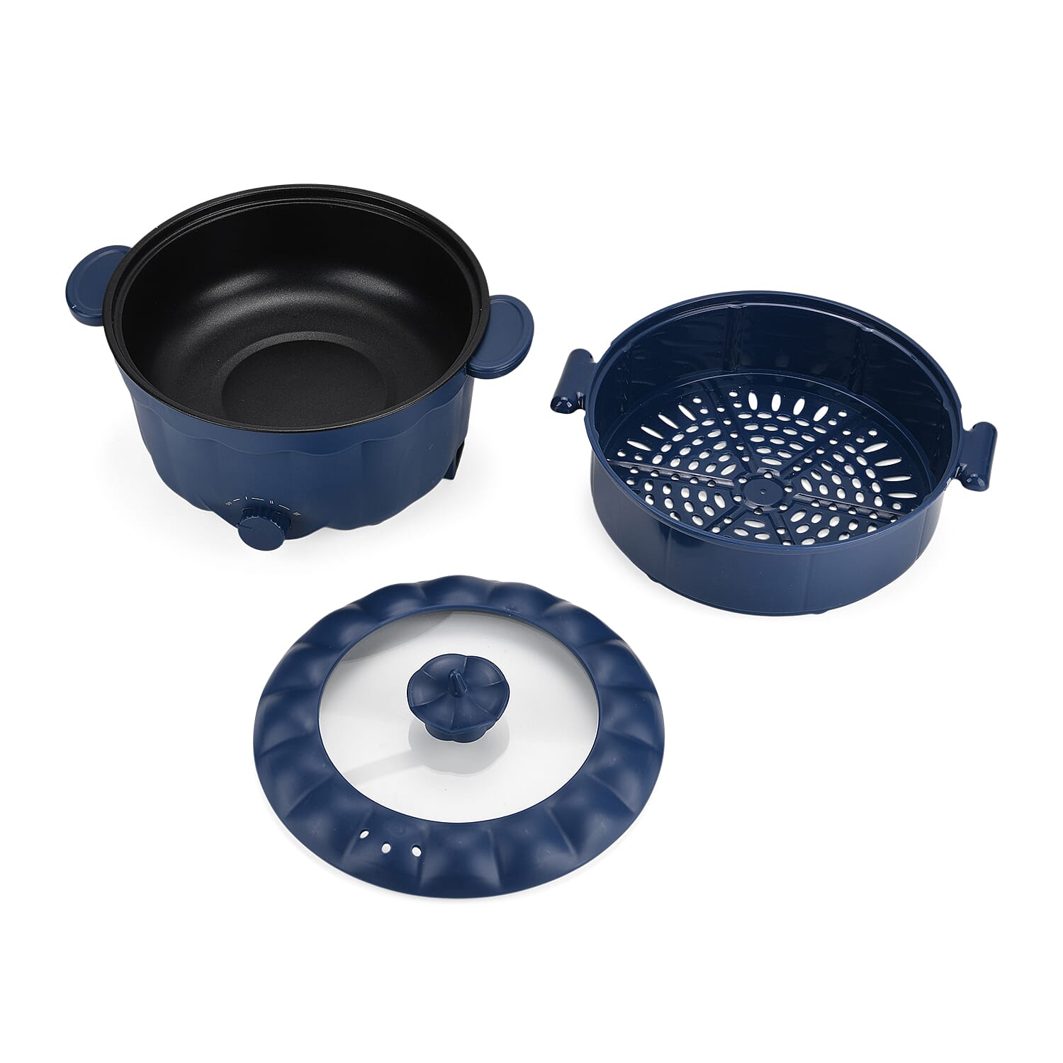 KITCHEN GADGET OF THE YEAR - Bliss - Beyond Electric Hot Pot, Frying, Stewing, And Stir-Fry Functions, Adjustable Temperature (2.5 Liters) - Navy