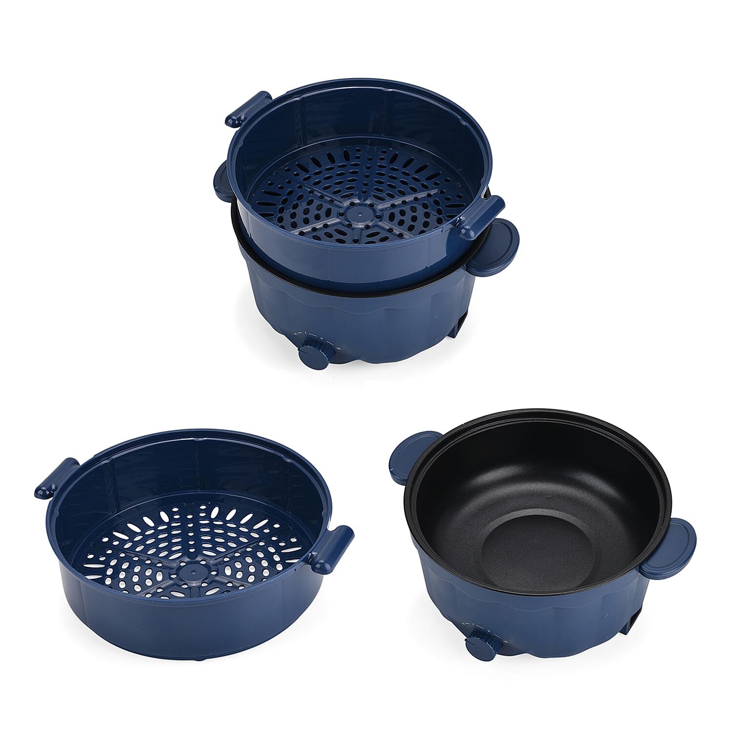 KITCHEN GADGET OF THE YEAR - Bliss - Beyond Electric Hot Pot, Frying, Stewing, And Stir-Fry Functions, Adjustable Temperature (2.5 Liters) - Navy