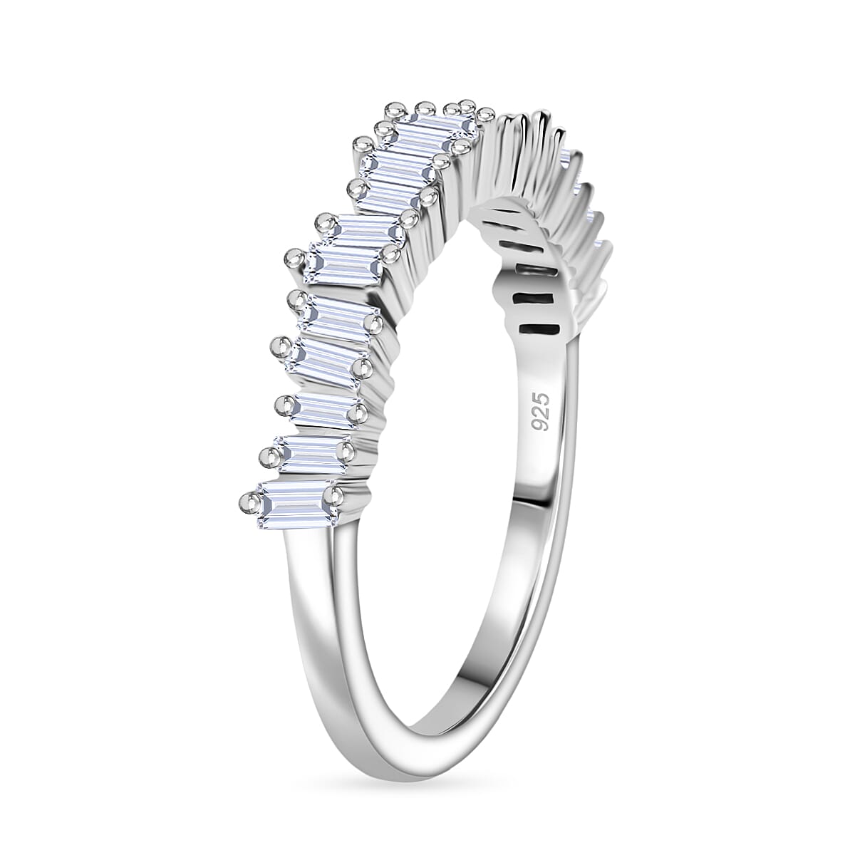 Rachel Galley Lab Grown Diamond Band Ring in Rhodium OverlaySterling Silver  0.392  Ct.