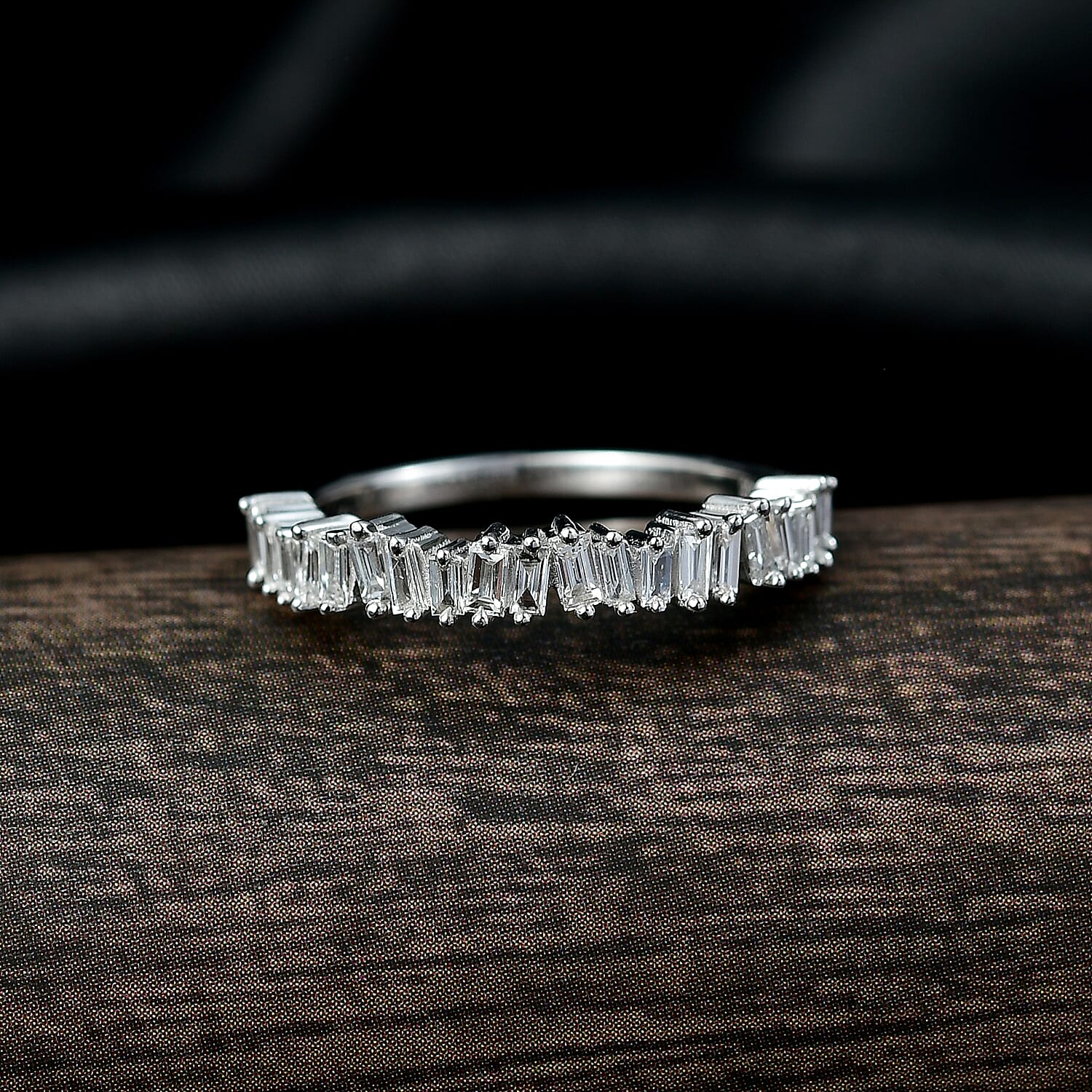Rachel Galley Lab Grown Diamond Band Ring in Rhodium OverlaySterling Silver  0.392  Ct.