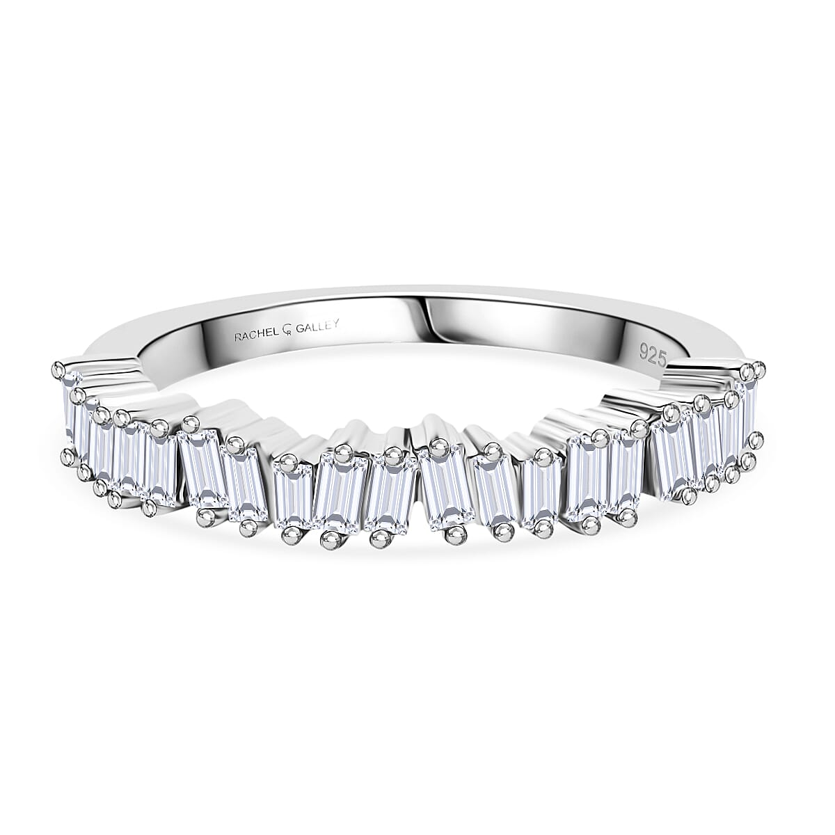 Rachel Galley Lab Grown Diamond Band Ring in Rhodium OverlaySterling Silver  0.392  Ct.