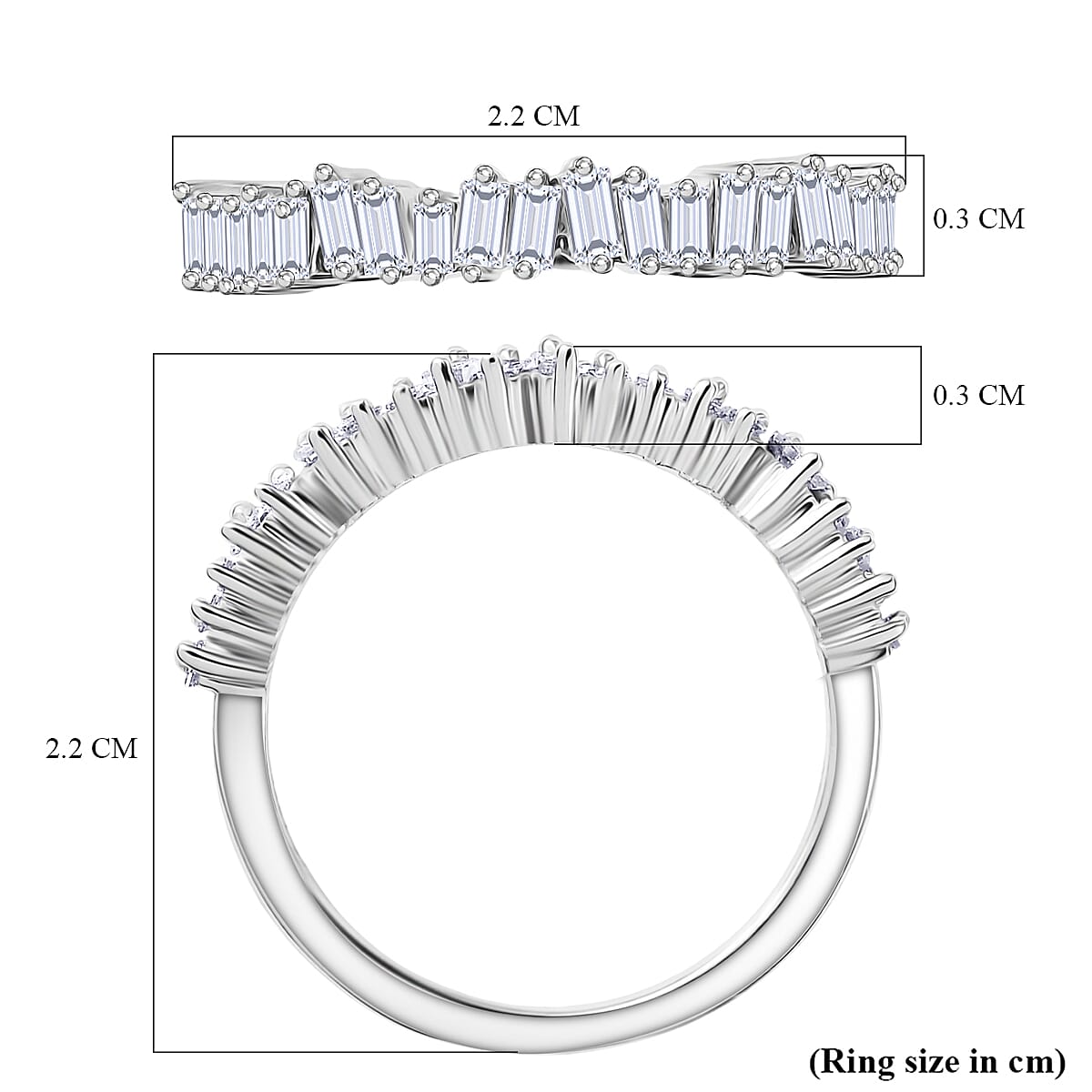 Rachel Galley Lab Grown Diamond Band Ring in Rhodium OverlaySterling Silver  0.392  Ct.