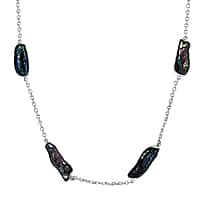 Royal Bali Collection - Biwa Pearl Necklace (Size 22) Sterling Silver Silver Wt. 13.20 Gms.