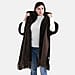 La Marey Signature Faux Fur Poncho with Tassels (110 x 90 cm) - Brown