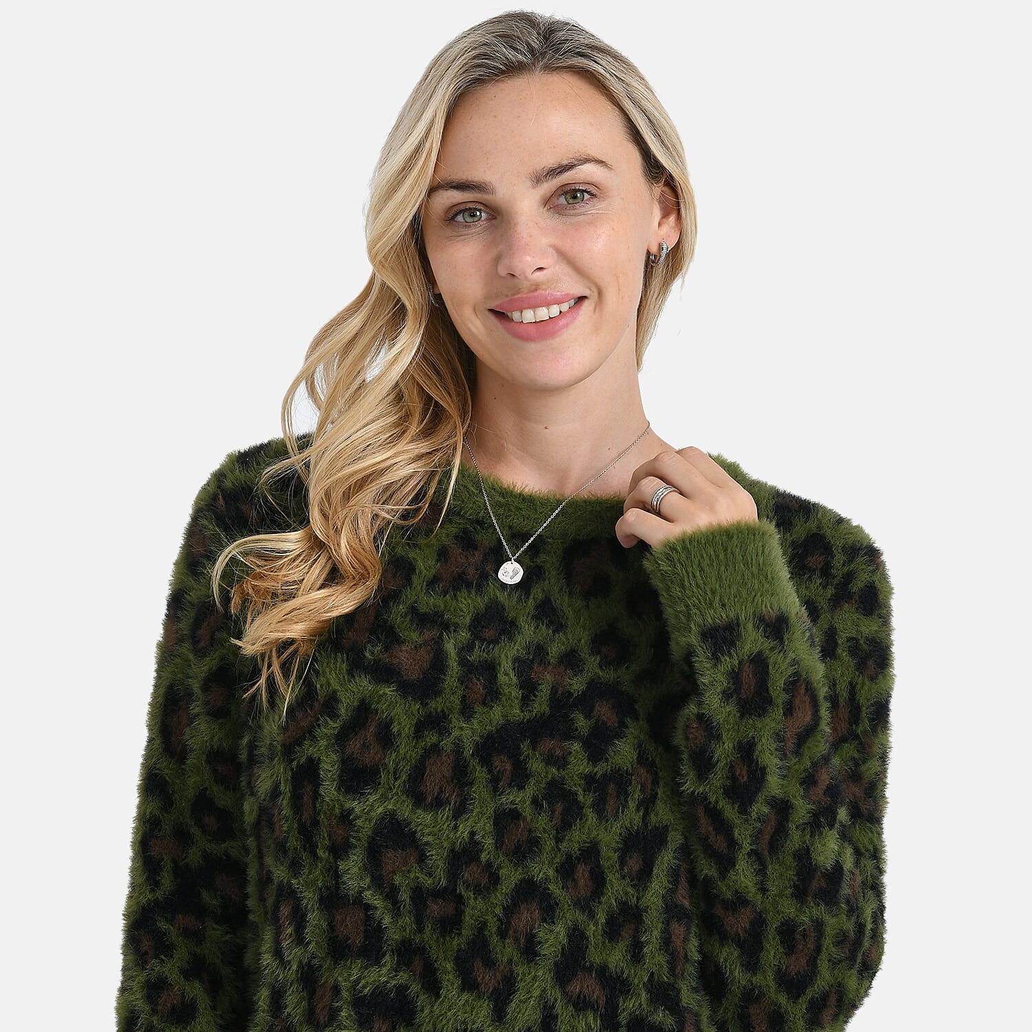 La Marey Leopard Print Jumper (Size XL, 20 to 22) - Green