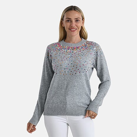La Marey Sequined Jumper (Size - M) - Grey