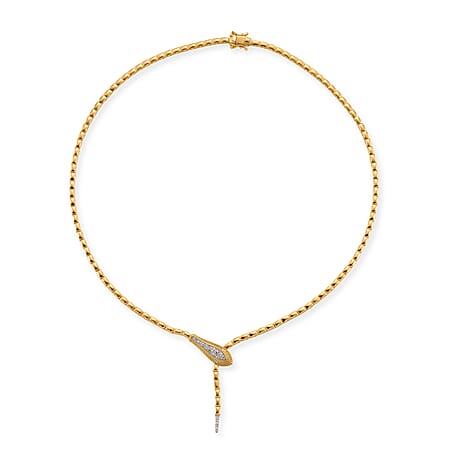 LUXURIANT Lab Grown Diamond Serpentine Necklace (Size 20) in 18K Vermeil Yellow Gold Plated Sterling Silver (SI-GH)