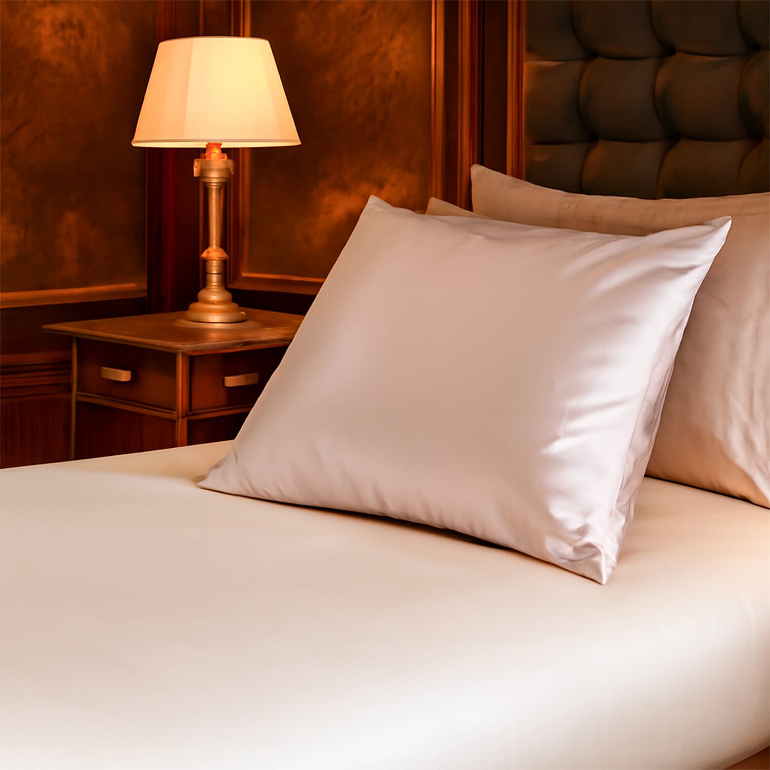 100% Mulberry Silk Pillowcase - Light Brown