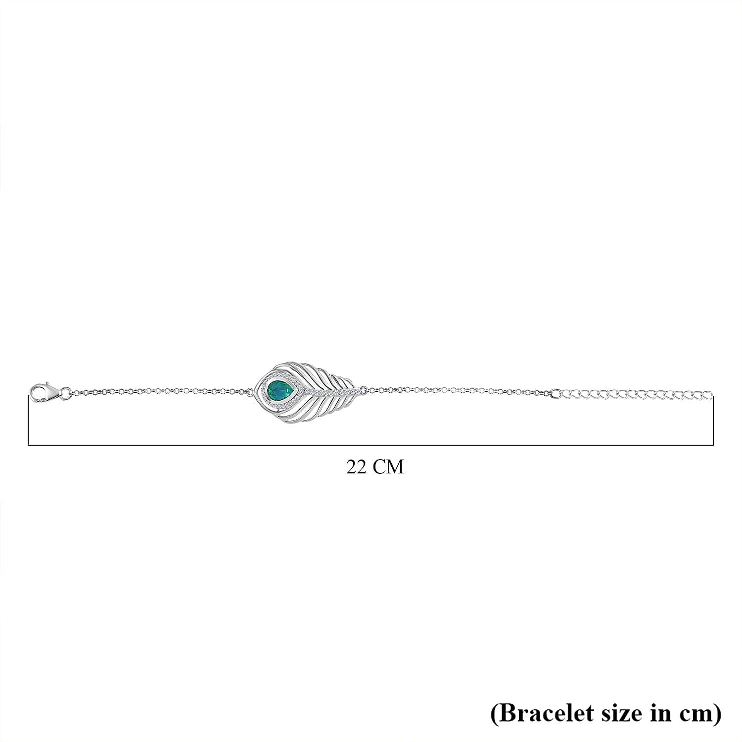 Djoy Peacock Triplet Quartz & White Zircon Bracelet (Size - 7 to 9) in Rhodium Overlay Sterling Silver 2.59 Ct. Djoy Peacock Triplet Quartz & White Zircon Bracelet (Size - 7 to 9) in Rhodium Overlay Sterling Silver 2.59 Ct.
