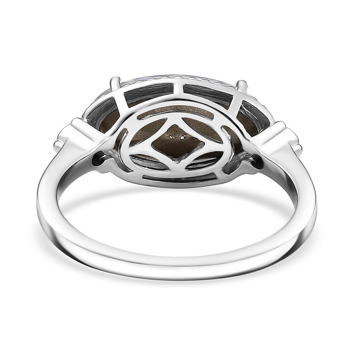 D'joy AB Swarovski Crystal & White Swarovski Crystal Ring in Platinum Overlay Sterling Silver 2.66 Ct.