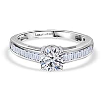 LUXURIANT 1.50 Ct. Lab Grown Diamond Ring in Rhodium Overlay Sterling Silver SGL Certified (SI-GH)