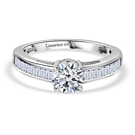 Luxuriant Lab Grown Diamond SGL Certified (SI-GH) Ring in Rhodium Overlay Sterling Silver 1.50 Ct.