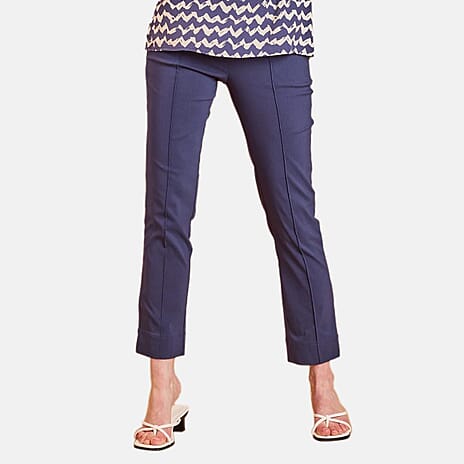 Emreco Pintuck Front Bengaline Trouser (Size 16) - Navy