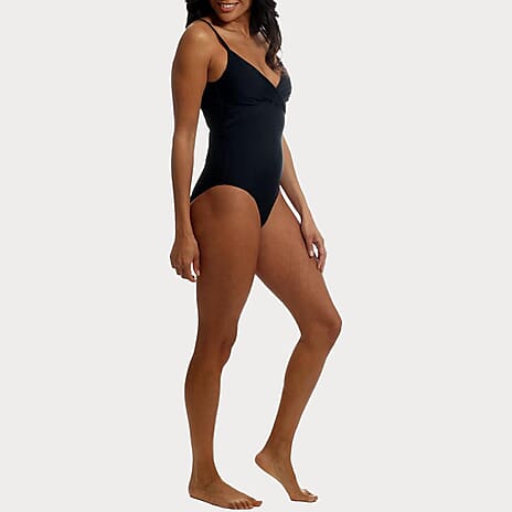 Womens Tummy Control One Piece Swimsuit - Non-Wired - Removable Padding (Size 18) - Black