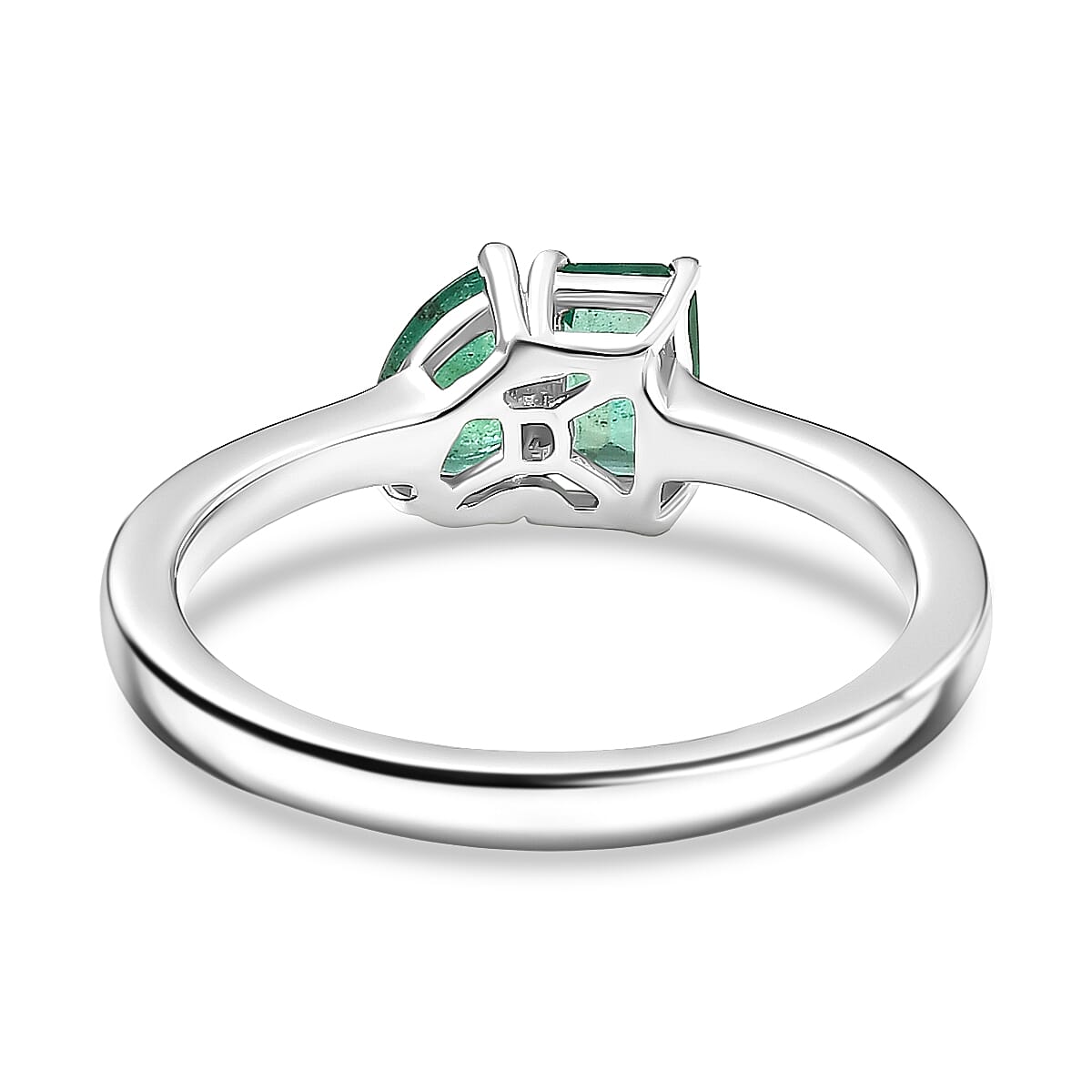 Zambian Emerald Ring in Rhodium Overlay Sterling Silver Zambian Emerald Ring in Rhodium Overlay Sterling Silver