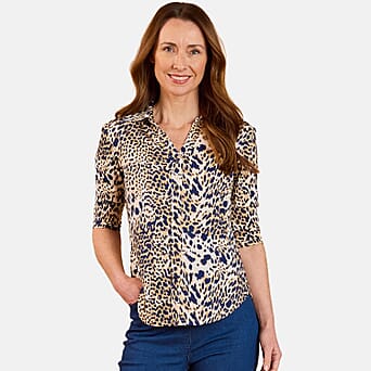https://tjcuk.sirv.com/Products/82/2/8226217/Emreco-3-4-Sleeve-Print-Mandarin-Collar-Blouse-Size-16-Brown_8226217.jpg?w=342&h=342